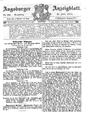 Augsburger Anzeigeblatt Samstag 25. Juli 1857