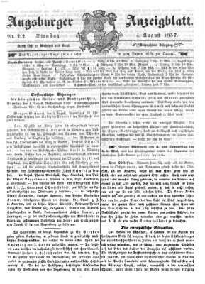 Augsburger Anzeigeblatt Dienstag 4. August 1857