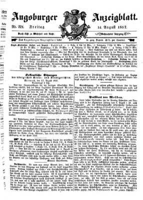 Augsburger Anzeigeblatt Freitag 14. August 1857