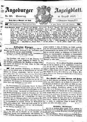 Augsburger Anzeigeblatt Sonntag 16. August 1857