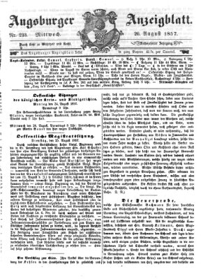 Augsburger Anzeigeblatt Mittwoch 26. August 1857