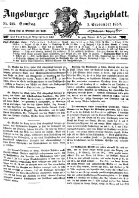 Augsburger Anzeigeblatt Samstag 5. September 1857