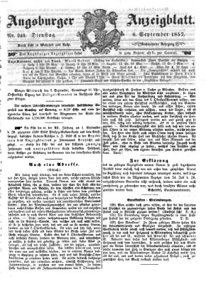 Augsburger Anzeigeblatt Dienstag 8. September 1857