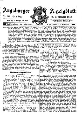 Augsburger Anzeigeblatt Samstag 12. September 1857