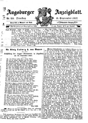 Augsburger Anzeigeblatt Dienstag 15. September 1857