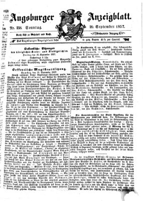 Augsburger Anzeigeblatt Sonntag 20. September 1857