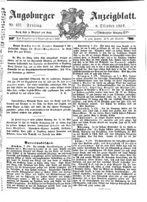 Augsburger Anzeigeblatt Freitag 9. Oktober 1857