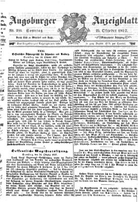 Augsburger Anzeigeblatt Sonntag 25. Oktober 1857