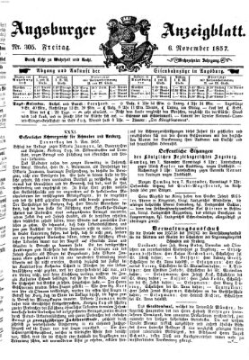 Augsburger Anzeigeblatt Freitag 6. November 1857