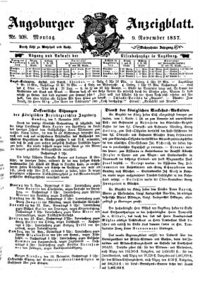 Augsburger Anzeigeblatt Montag 9. November 1857