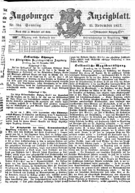 Augsburger Anzeigeblatt Sonntag 15. November 1857