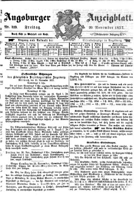 Augsburger Anzeigeblatt Freitag 20. November 1857