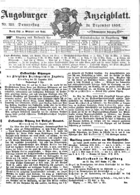 Augsburger Anzeigeblatt Donnerstag 24. Dezember 1857