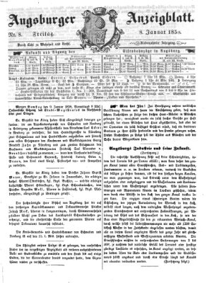 Augsburger Anzeigeblatt Freitag 8. Januar 1858