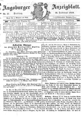 Augsburger Anzeigeblatt Freitag 26. Februar 1858