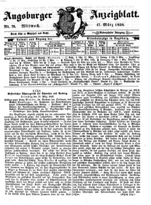 Augsburger Anzeigeblatt Mittwoch 17. März 1858