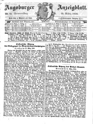 Augsburger Anzeigeblatt Donnerstag 25. März 1858