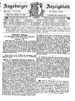 Augsburger Anzeigeblatt Freitag 26. März 1858