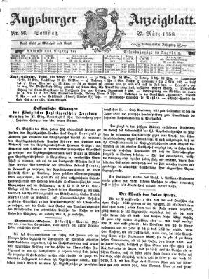 Augsburger Anzeigeblatt Samstag 27. März 1858