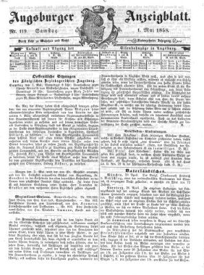 Augsburger Anzeigeblatt Samstag 1. Mai 1858