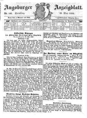 Augsburger Anzeigeblatt Samstag 22. Mai 1858