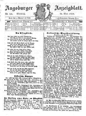 Augsburger Anzeigeblatt Montag 24. Mai 1858