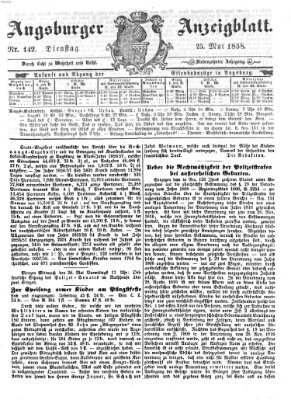 Augsburger Anzeigeblatt Dienstag 25. Mai 1858