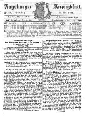 Augsburger Anzeigeblatt Samstag 29. Mai 1858