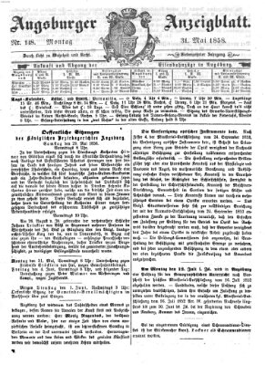 Augsburger Anzeigeblatt Montag 31. Mai 1858