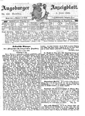 Augsburger Anzeigeblatt Samstag 5. Juni 1858