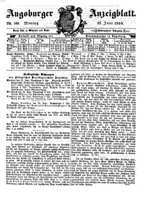 Augsburger Anzeigeblatt Montag 21. Juni 1858