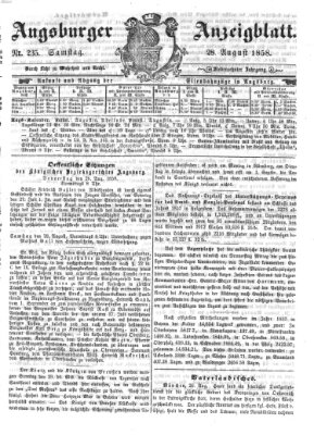 Augsburger Anzeigeblatt Samstag 28. August 1858