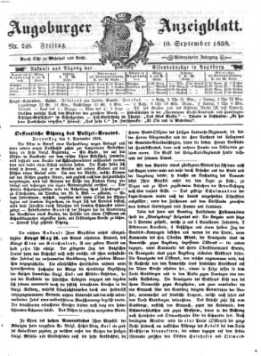 Augsburger Anzeigeblatt Freitag 10. September 1858