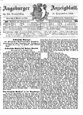 Augsburger Anzeigeblatt Donnerstag 16. September 1858