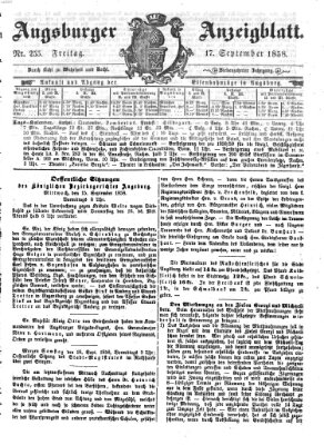 Augsburger Anzeigeblatt Freitag 17. September 1858