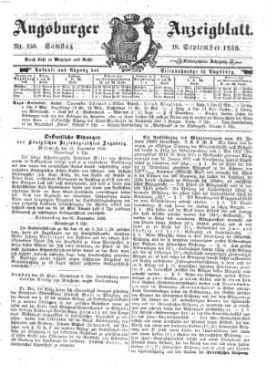 Augsburger Anzeigeblatt Samstag 18. September 1858