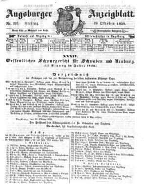 Augsburger Anzeigeblatt Freitag 29. Oktober 1858