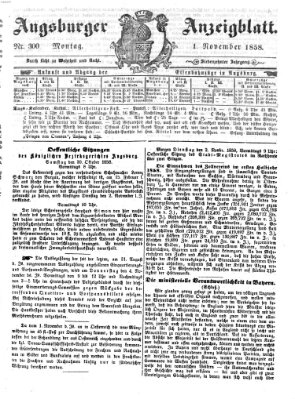 Augsburger Anzeigeblatt Montag 1. November 1858