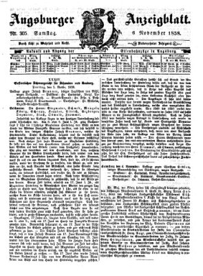 Augsburger Anzeigeblatt Samstag 6. November 1858