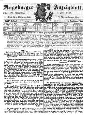 Augsburger Anzeigeblatt Dienstag 5. Juli 1859