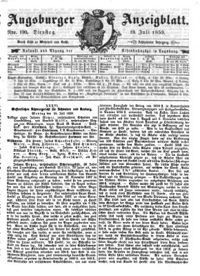 Augsburger Anzeigeblatt Dienstag 19. Juli 1859