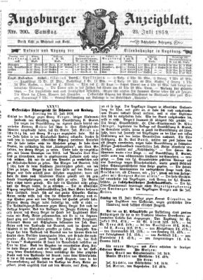 Augsburger Anzeigeblatt Samstag 23. Juli 1859