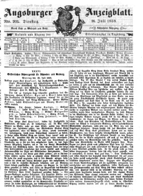 Augsburger Anzeigeblatt Dienstag 26. Juli 1859