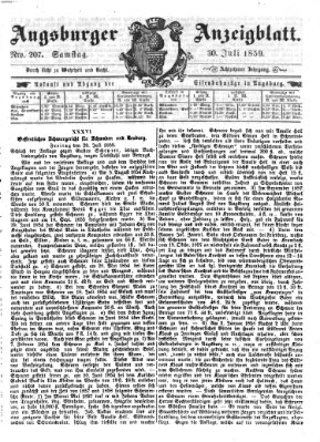 Augsburger Anzeigeblatt Samstag 30. Juli 1859