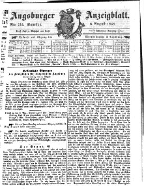 Augsburger Anzeigeblatt Samstag 6. August 1859