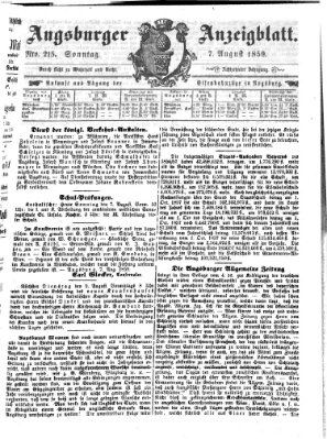 Augsburger Anzeigeblatt Sonntag 7. August 1859