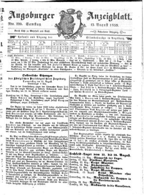 Augsburger Anzeigeblatt Samstag 13. August 1859