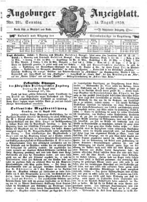 Augsburger Anzeigeblatt Sonntag 14. August 1859