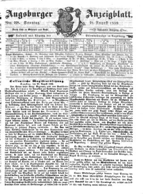 Augsburger Anzeigeblatt Sonntag 21. August 1859