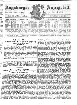 Augsburger Anzeigeblatt Donnerstag 25. August 1859